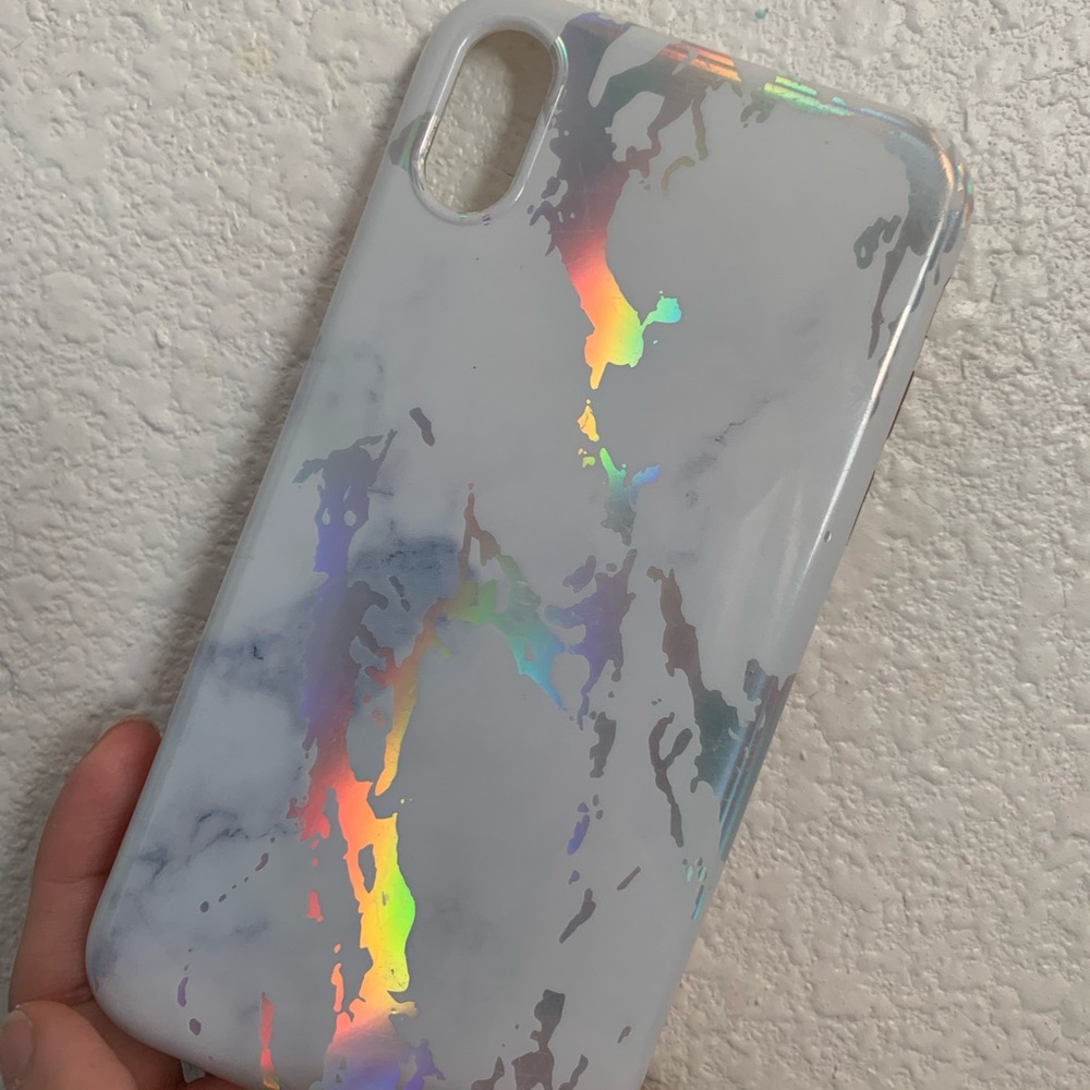 IPHONE XR HOLOGRAPHIC MARBLE CASE!